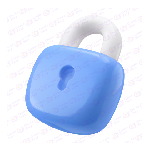 Security lock free 3d png image