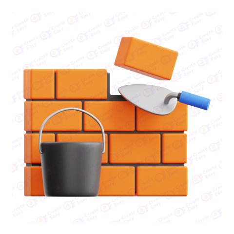 Brick Wall Plaster free 3d png image