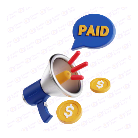 Paid Promote free 3d png image