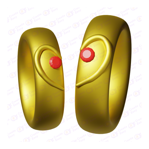 Couple Ring 3D free png image