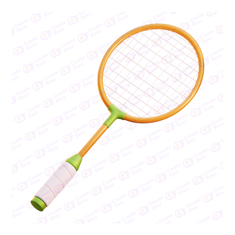 Badminton Racket Free 3d png image