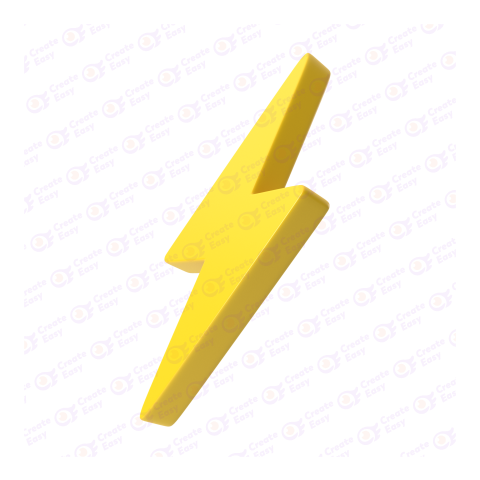 Yellow Thunder and Bolt Lighting Flash Free 3d png image