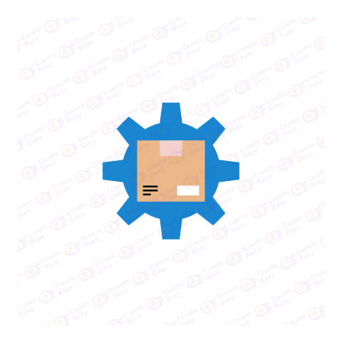 Blue gear Flat geometric management icon