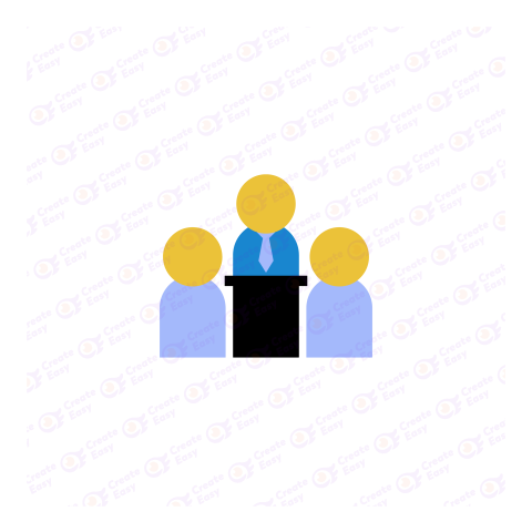Business Meeting Flat geometric management icon