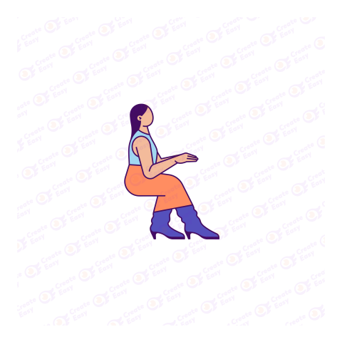 Young woman raising her finger Flat geometric management icon