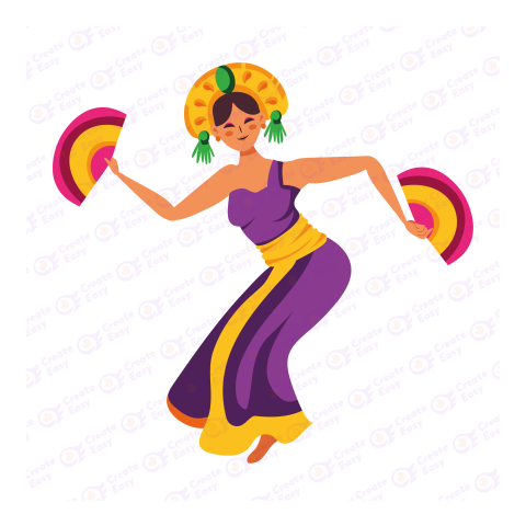 A woman in a traditional indian Flat geometric management icon