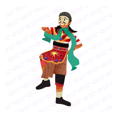 Yakshagana Dance Flat geometric management icon