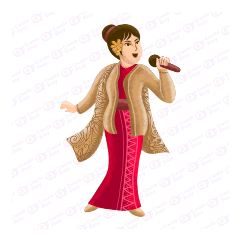 Singing woman Flat geometric management icon