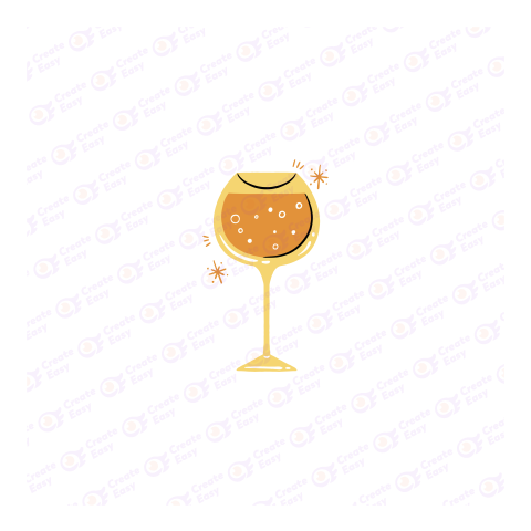 Sparkling Wine Glass with Bubbles Flat geometric management icon