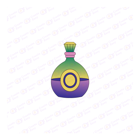 A drawing of a bottle of liquid with a green cap Flat geometric management icon