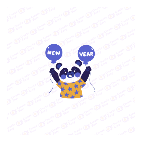 Happy New Year Flat geometric management icon