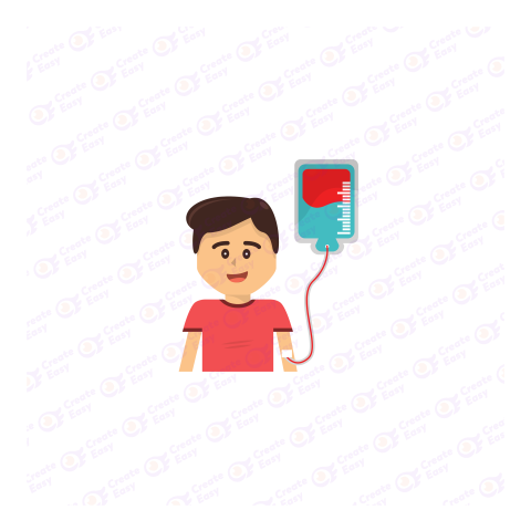 Man donating blood Flat geometric management icon