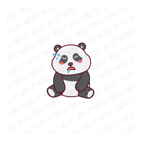 Sad Panda Vector Flat geometric management icon