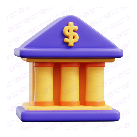 Bank building 3d png image