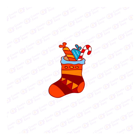 Christmas Stocking with Candy Flat geometric management icon