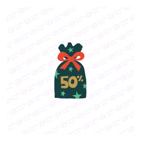 Christmas Sale 50 Per Off Flat geometric management icon