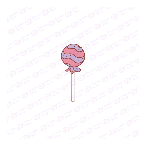 Strawberry Lollipop Flat geometric management icon