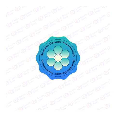 Ovarian Cancer National Flat geometric management icon