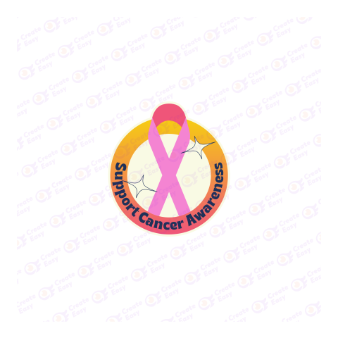 Support Cancer Awareness Flat geometric management icon