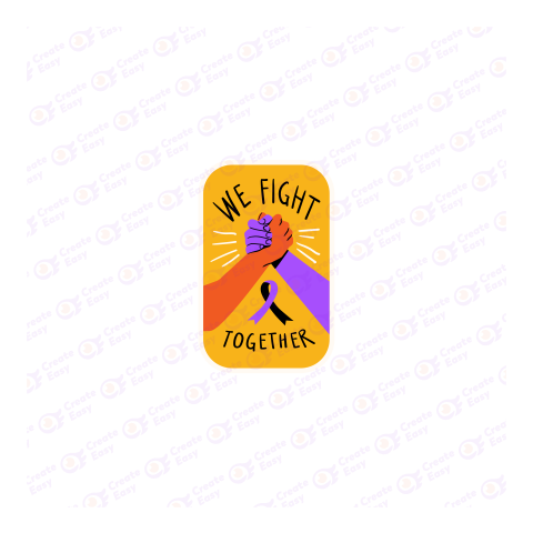 We fight together Flat geometric management icon