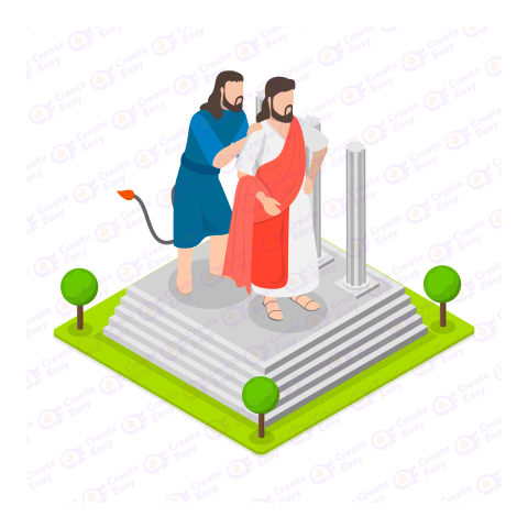 Jesus life concept Flat geometric management icon