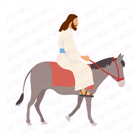 Jesus Christ on a donkey Flat geometric management icon