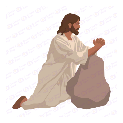 Jesus Praying in Gethsemane Flat geometric management icon