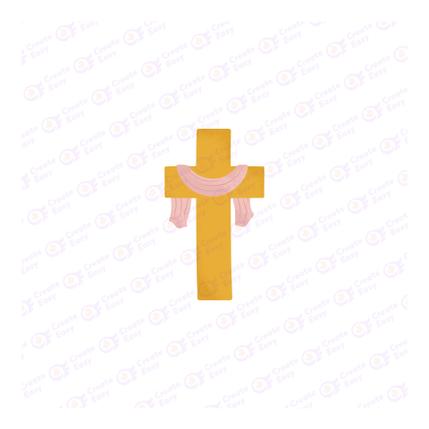 Gold Christian Cross Flat geometric management icon
