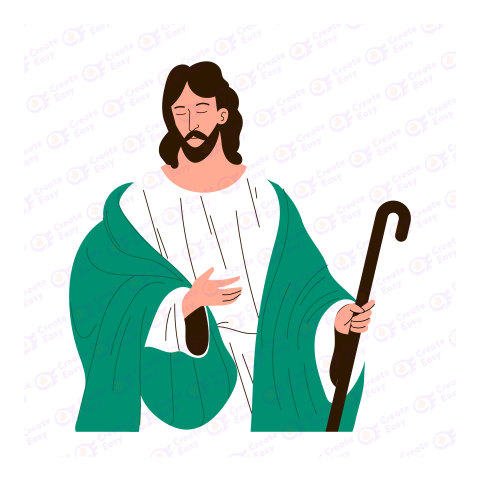 Jesus Is Risen Flat geometric management icon