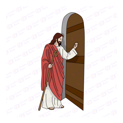 Jesus christ with holy cross Flat geometric Png image