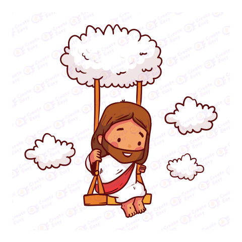 Jesus christ with sky Flat geometric Png image