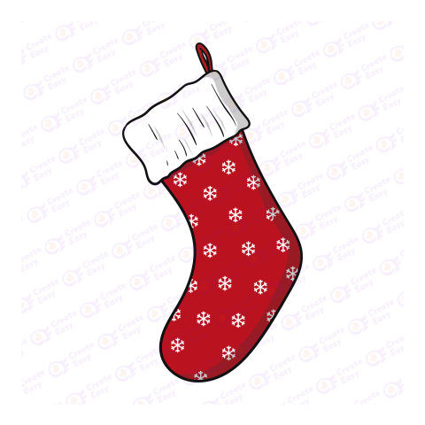 A red and white Christmas stocking Flat geometric Png image