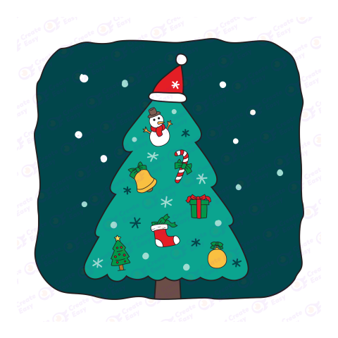 Christmas Tree and Gift Flat geometric Png image