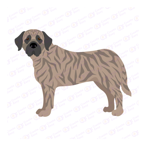 English Mastiff Flat geometric management icon