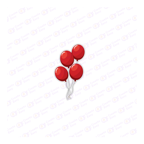Red balloons Flat geometric icon png image