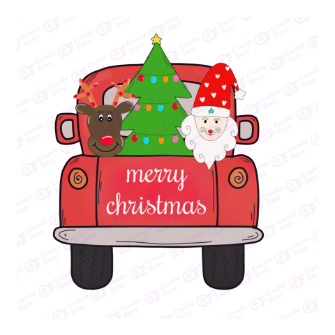 Christmas Red Truck Flat geometric icon png image