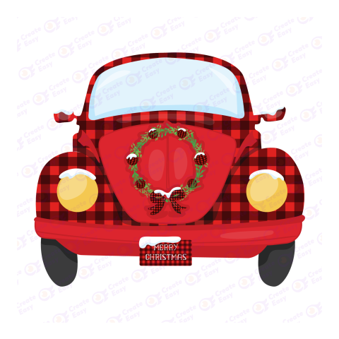 Christmas Red Truck Flat geometric icon png image