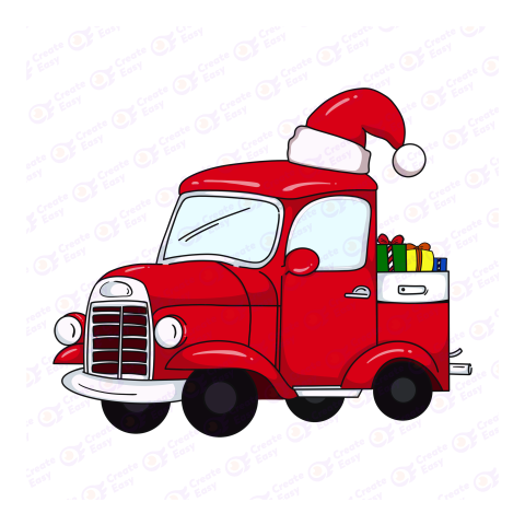 Christmas Red Truck Flat geometric icon png image