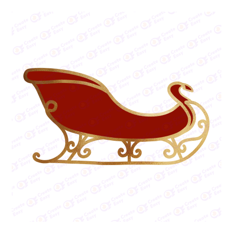 Santa's Sleigh Flat geometric icon png image