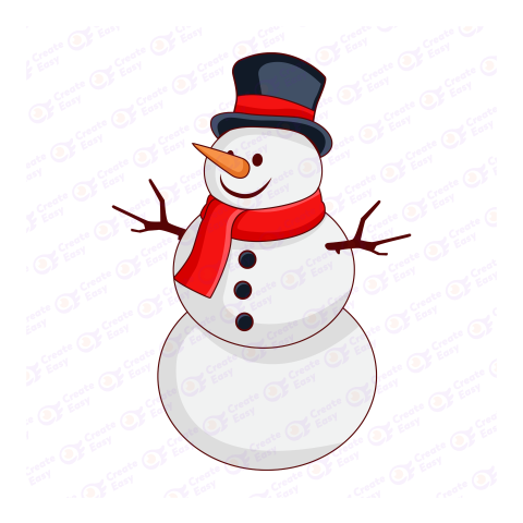 Cheerful Cartoon Snowman Flat geometric icon png image