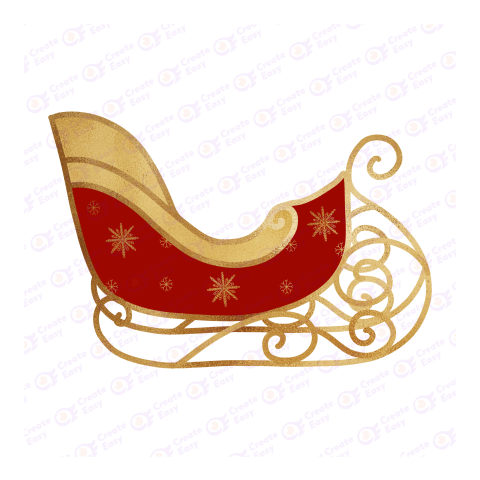 Santa's Sleigh Flat geometric icon png image