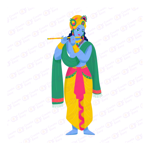 Lord Krishna Flat geometric icon png image