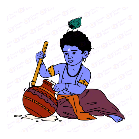 Lord Krishna Flat geometric icon png image