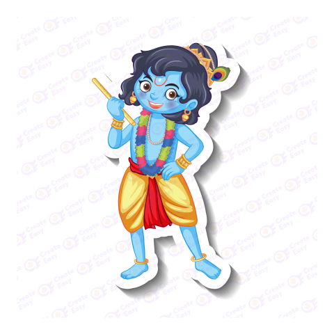 Lord Krishna Flat geometric icon png image