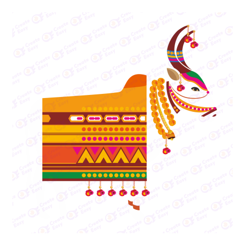 Pongal Cow Flat geometric icon png image