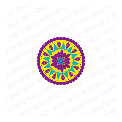 Traditional Rangoli Flat geometric icon png image