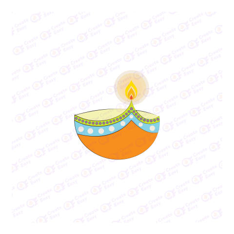 Diwali Candle Flat icon free png image