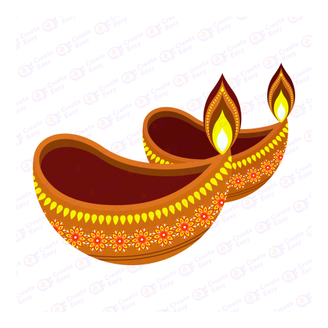 Traditional Diya Oil Lamp For Indian Festival And Religious Flat icon free png image