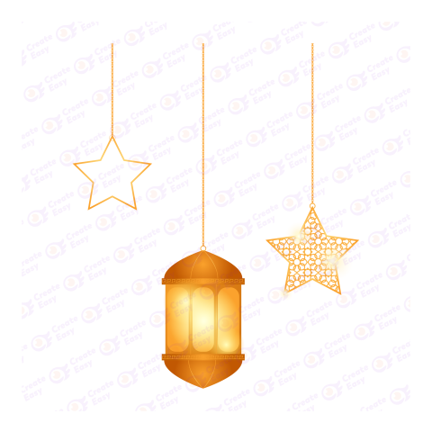 Glowing Diwali lantern with a hanging star isolated on a white Flat icon free png image
