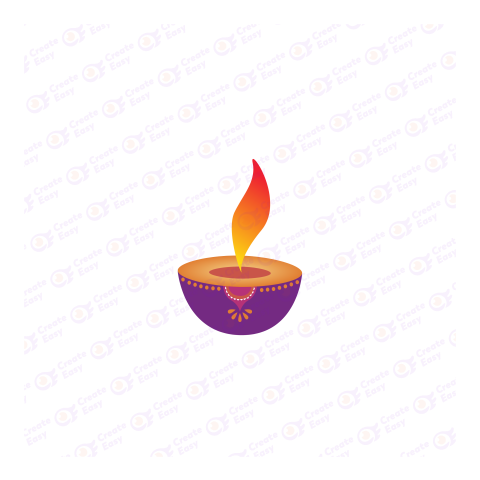 Diwali Diya Traditional Indian Oil Lamp for Festival of Lights Flat icon free png image